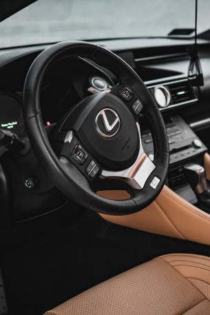 Lexus, salon, steering wheel Wallpaper 640x960