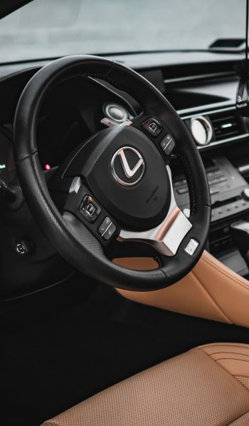 Lexus, salon, steering wheel Wallpaper 600x1024
