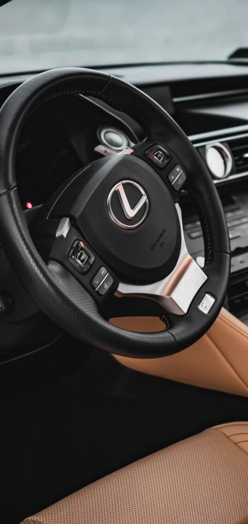 Lexus, salon, steering wheel Wallpaper 1080x2280