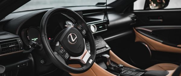 Lexus, salon, steering wheel Wallpaper 2560x1080