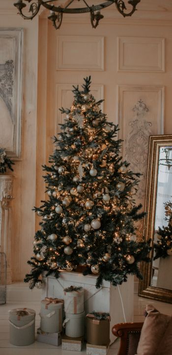 christmas, Christmas tree Wallpaper 1440x2960