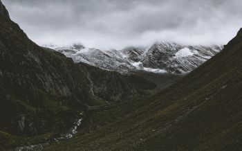 mountains, clouds, snow Wallpaper 2560x1600