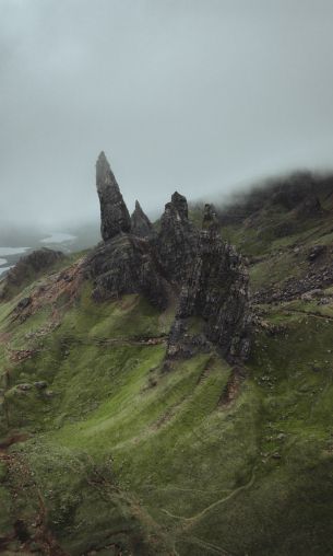 mountains, clouds, Great Britain Wallpaper 1200x2000