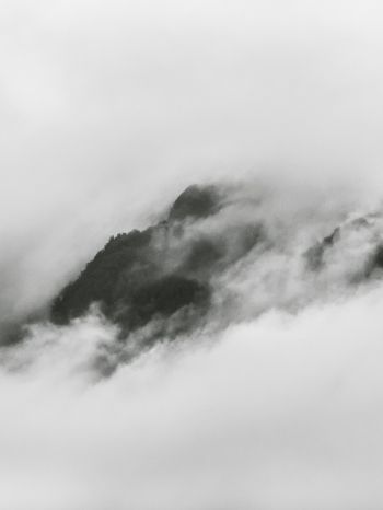 clouds, mountains, height Wallpaper 1620x2160