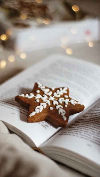 cookie, sweetness, book Wallpaper 640x1136