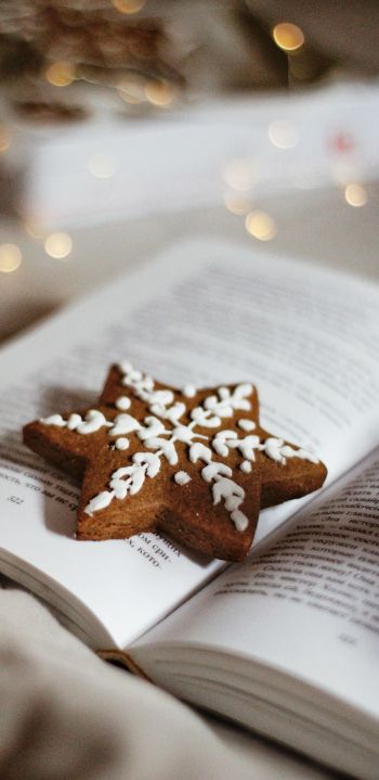 cookie, sweetness, book Wallpaper 1080x2220