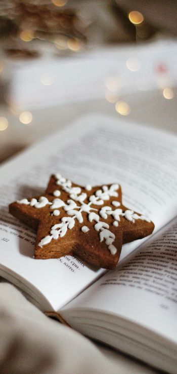 cookie, sweetness, book Wallpaper 1440x3040