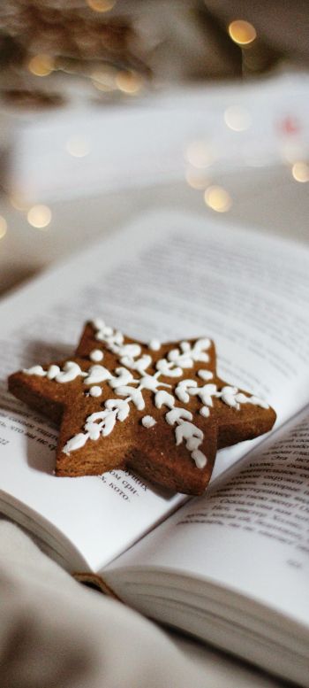 cookie, sweetness, book Wallpaper 720x1600