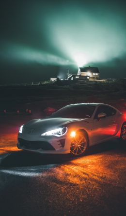 Toyota, sports car, night Wallpaper 600x1024