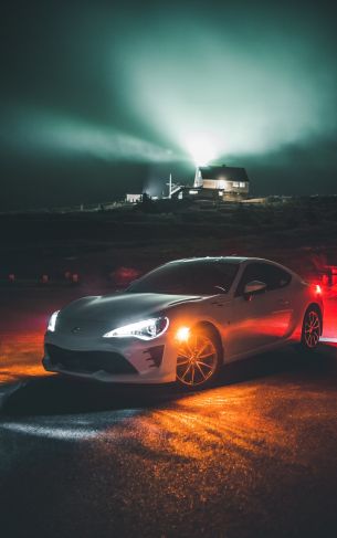 Toyota, sports car, night Wallpaper 1752x2800