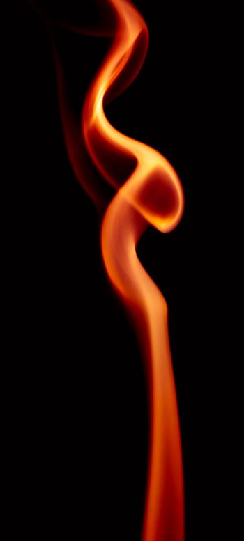 flame, black background Wallpaper 1440x3200