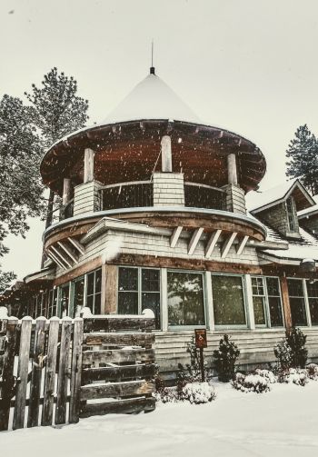 house, winter, snow Wallpaper 1640x2360