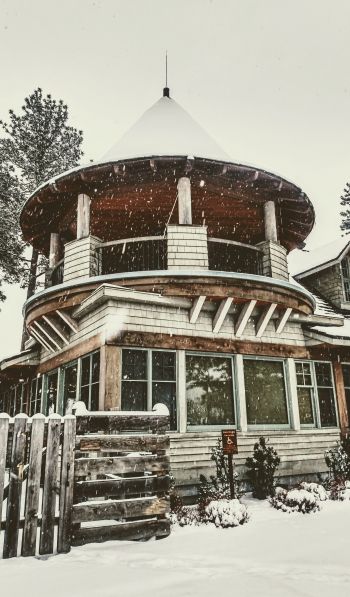 house, winter, snow Wallpaper 600x1024