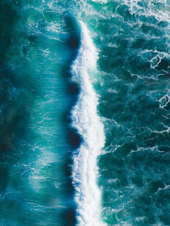 wave, sea, blue Wallpaper 1620x2160
