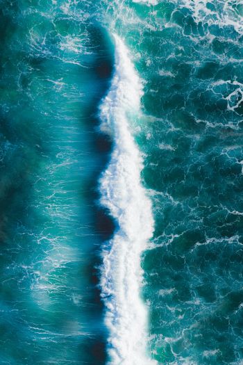 wave, sea, blue Wallpaper 640x960