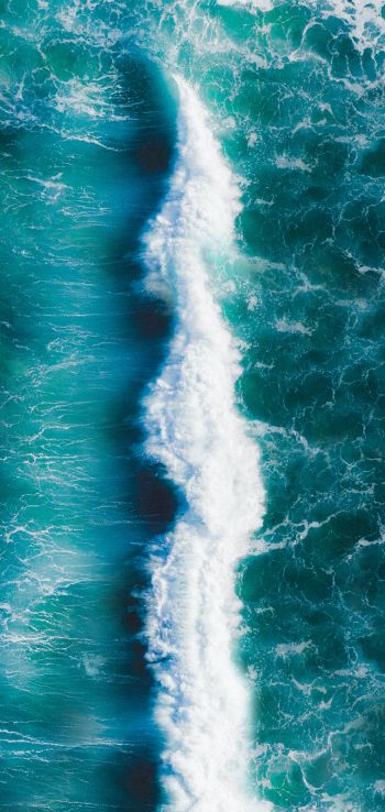 Обои 1080x2280 волна, море, синий