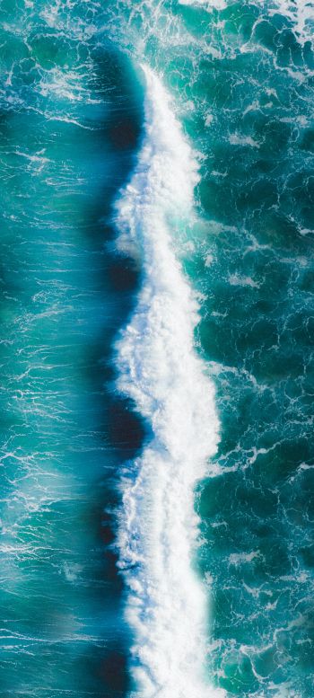 Обои 720x1600 волна, море, синий