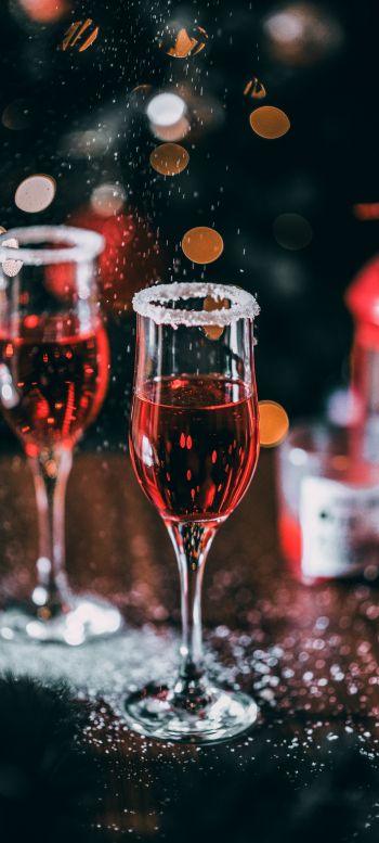 glasses, drink, holiday Wallpaper 1440x3200