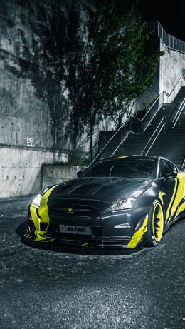 race car, sports car, night Wallpaper 640x1136