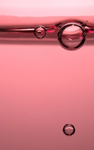 Обои 1752x2800 пузыри, розовый, жидкость