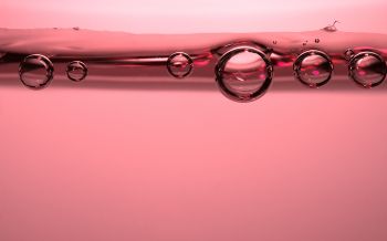 Обои 1920x1200 пузыри, розовый, жидкость