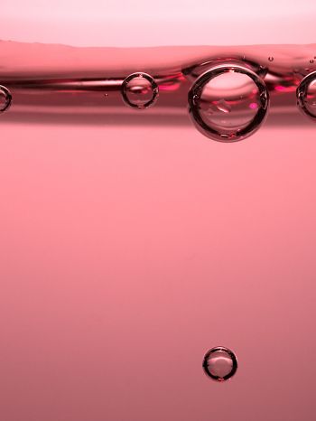 Обои 1536x2048 пузыри, розовый, жидкость