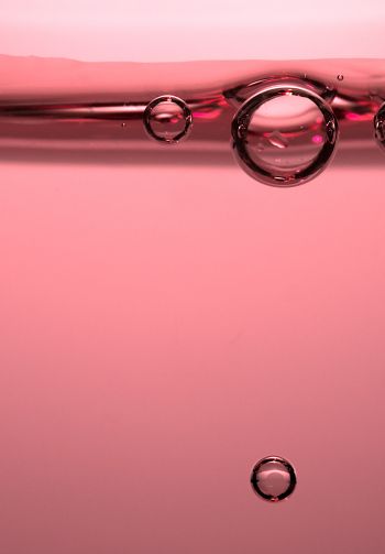Обои 1640x2360 пузыри, розовый, жидкость