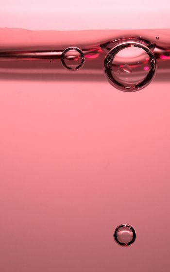 Обои 1200x1920 пузыри, розовый, жидкость