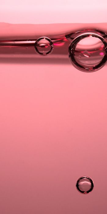 Обои 720x1440 пузыри, розовый, жидкость