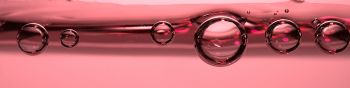 bubbles, pink, liquid Wallpaper 1590x400