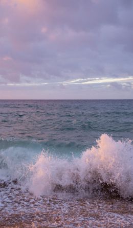 Kauai, hawaii, sea foam Wallpaper 600x1024