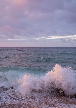 Kauai, hawaii, sea foam Wallpaper 1668x2388