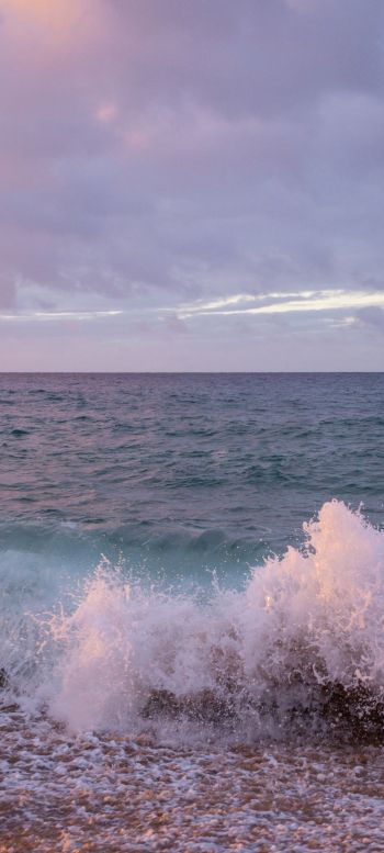 Kauai, hawaii, sea foam Wallpaper 1080x2400