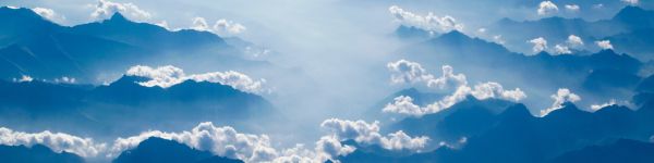 clouds, mountains Wallpaper 1590x400