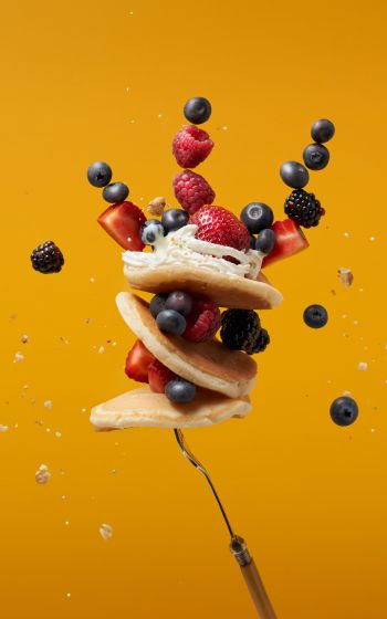 pancakes, berries Wallpaper 800x1280