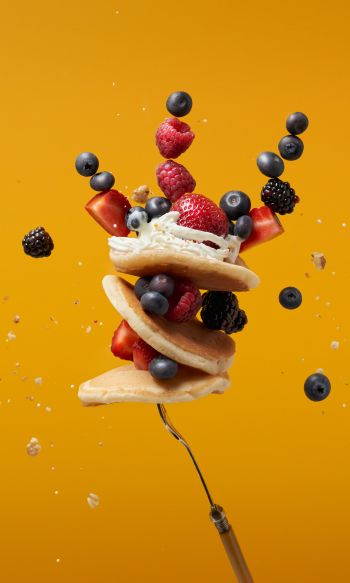 pancakes, berries Wallpaper 1200x2000