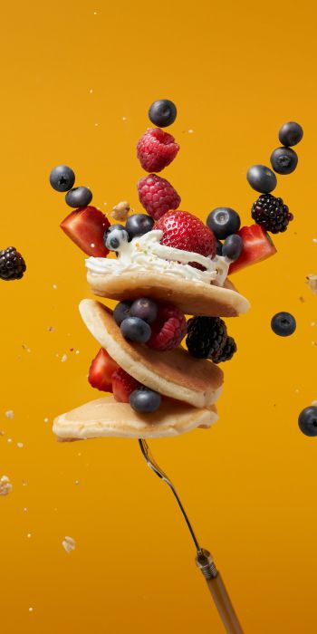 pancakes, berries Wallpaper 720x1440