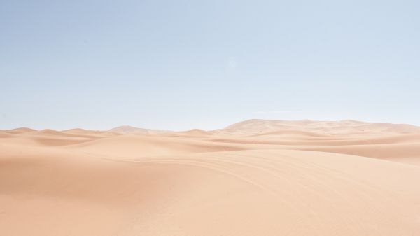 Обои 1600x900 песчаные дюны, небо