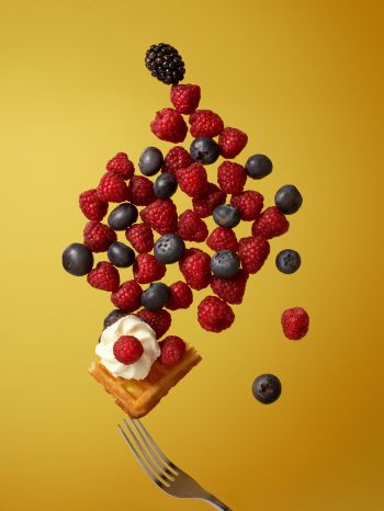 waffles, berries, dessert Wallpaper 1620x2160