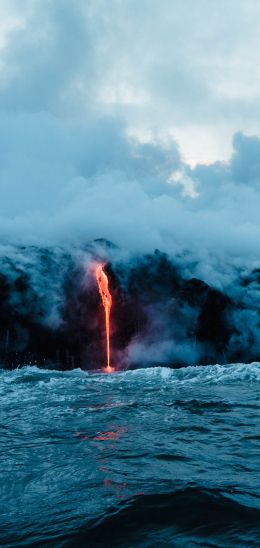 lava, sea, clouds, par Wallpaper 1080x2280