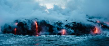 lava, sea, clouds, par Wallpaper 2560x1080
