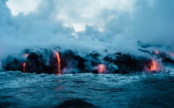 lava, sea, clouds, par Wallpaper 2560x1600