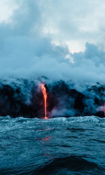 lava, sea, clouds, par Wallpaper 1200x2000
