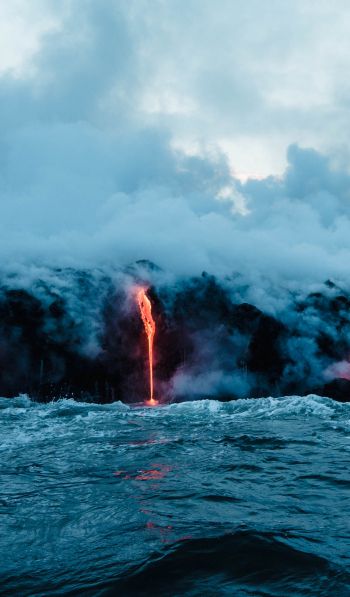 lava, sea, clouds, par Wallpaper 600x1024