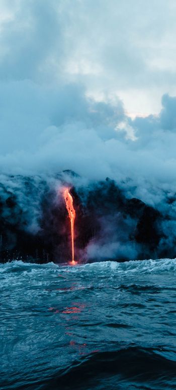 lava, sea, clouds, par Wallpaper 1080x2400