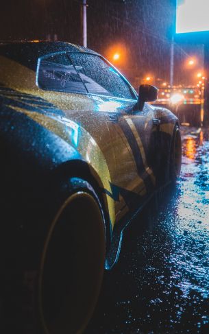 sports car, rain, night Wallpaper 1752x2800