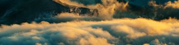 mountains, clouds Wallpaper 1590x400