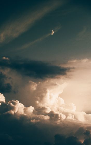 clouds, month Wallpaper 800x1280
