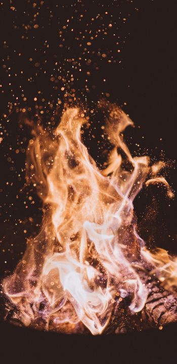 flame, bright, fire Wallpaper 1440x2960