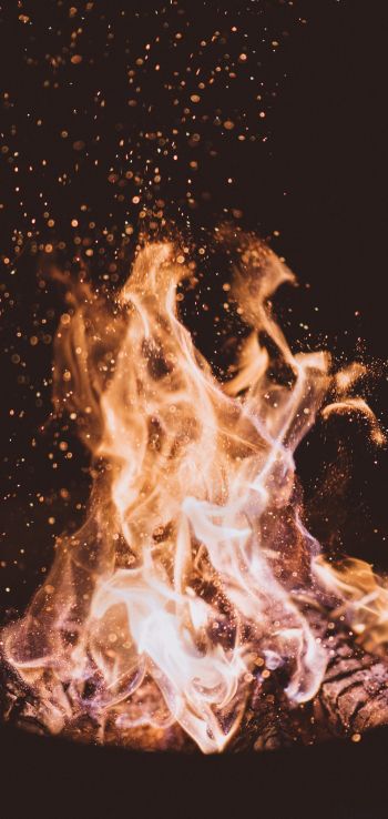 flame, bright, fire Wallpaper 1080x2280
